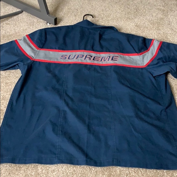 supreme zip up work shirt